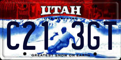 UT license plate C213GT