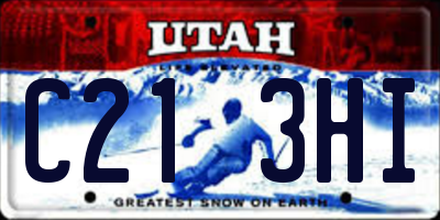 UT license plate C213HI