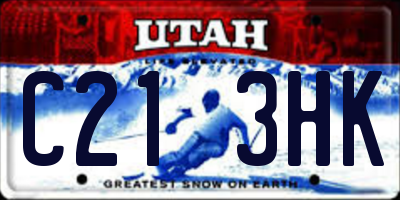 UT license plate C213HK