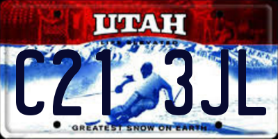 UT license plate C213JL
