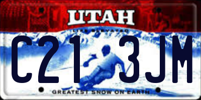 UT license plate C213JM