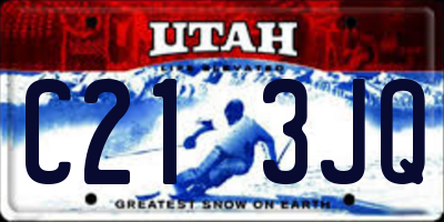UT license plate C213JQ