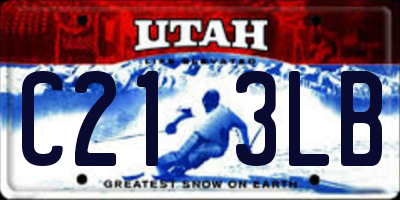 UT license plate C213LB