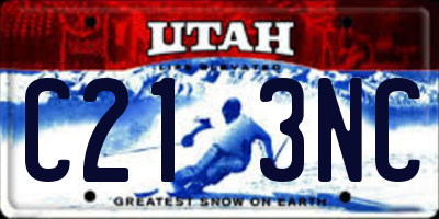 UT license plate C213NC