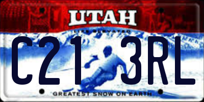 UT license plate C213RL
