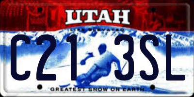 UT license plate C213SL