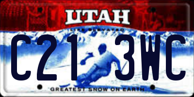 UT license plate C213WC