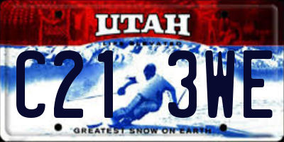 UT license plate C213WE