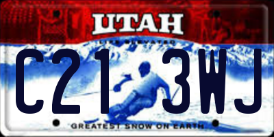UT license plate C213WJ