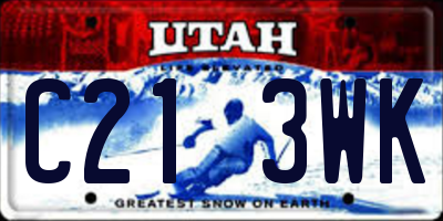 UT license plate C213WK
