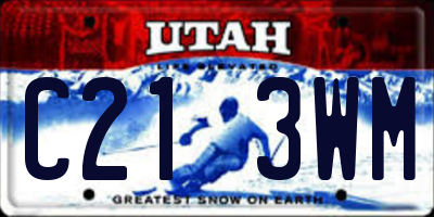 UT license plate C213WM