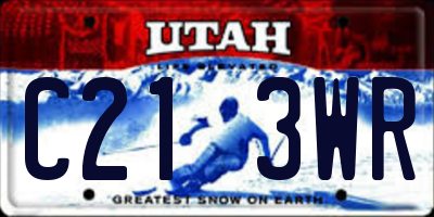 UT license plate C213WR