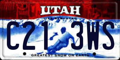 UT license plate C213WS