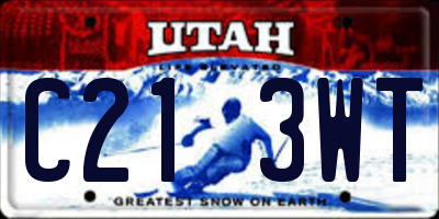 UT license plate C213WT