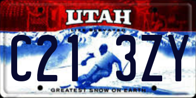 UT license plate C213ZY
