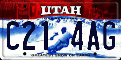 UT license plate C214AG