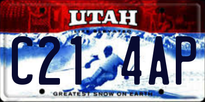 UT license plate C214AP