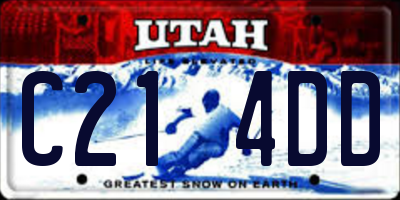UT license plate C214DD