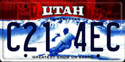 UT license plate C214EC