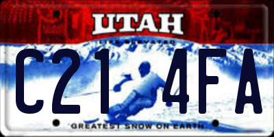 UT license plate C214FA