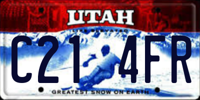 UT license plate C214FR