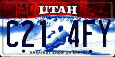 UT license plate C214FY