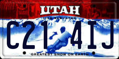 UT license plate C214IJ