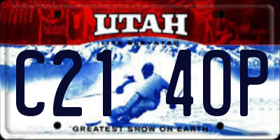 UT license plate C214OP