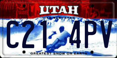 UT license plate C214PV