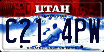 UT license plate C214PW