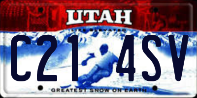 UT license plate C214SV