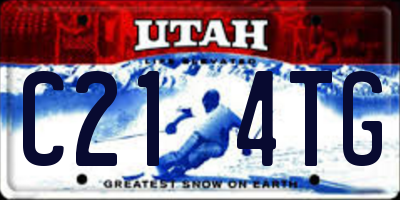 UT license plate C214TG