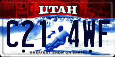 UT license plate C214WF