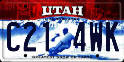 UT license plate C214WK