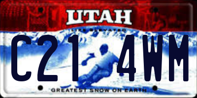 UT license plate C214WM