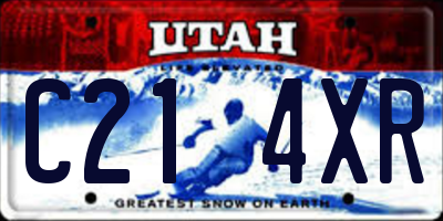 UT license plate C214XR