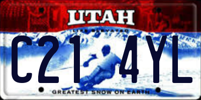 UT license plate C214YL