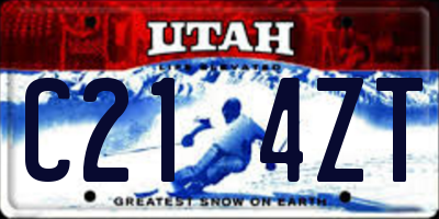 UT license plate C214ZT