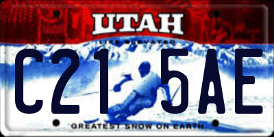UT license plate C215AE