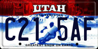 UT license plate C215AF