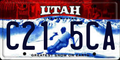 UT license plate C215CA