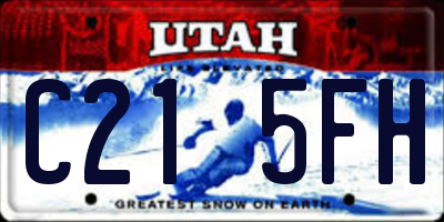 UT license plate C215FH