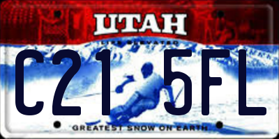 UT license plate C215FL