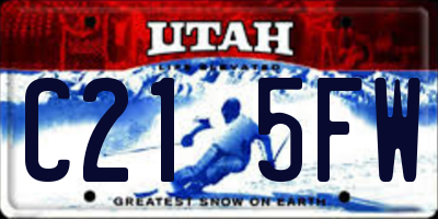 UT license plate C215FW