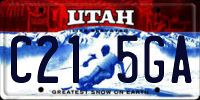 UT license plate C215GA