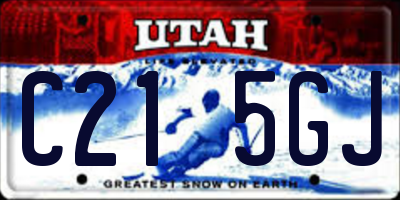 UT license plate C215GJ