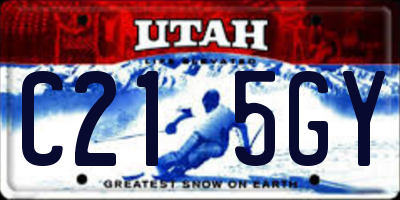 UT license plate C215GY