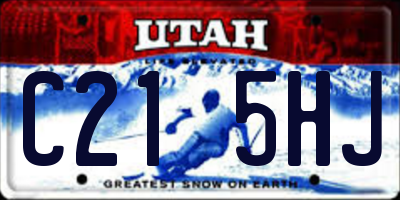 UT license plate C215HJ