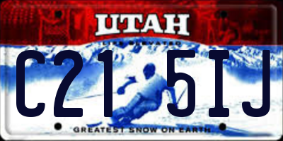 UT license plate C215IJ