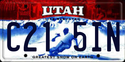 UT license plate C215IN